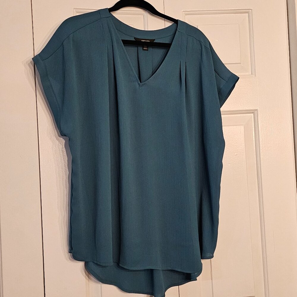 Simply Vera Vera Wang Teal-Green XXL blouse